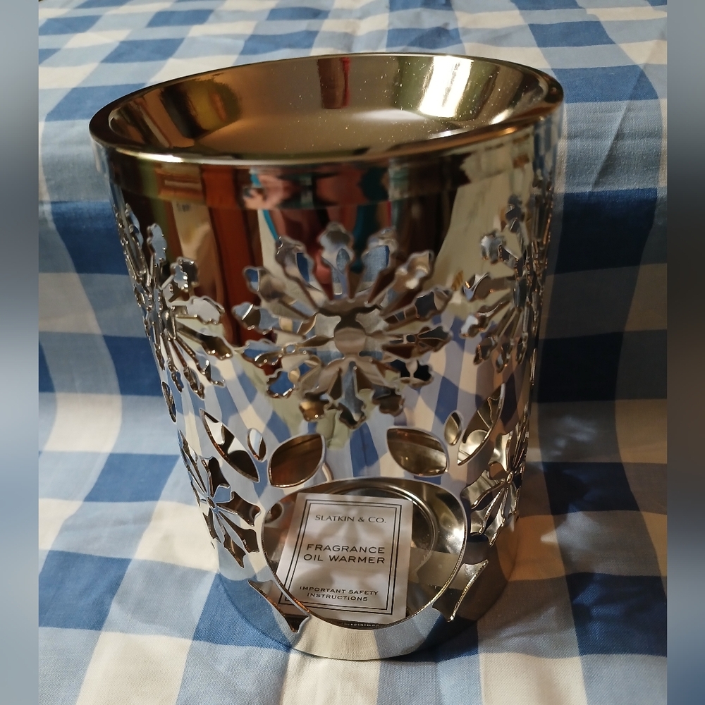 Slatkin & Co Metal Snowflake Fragrance Oil Warmer NWT